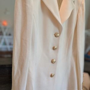 NWT White St. John Blazer with Gold Buttons